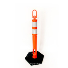 PE Material Rubber Base Road Traffic Safety High Visible Reflective Warning Post, O Top Reflective Warming Post/